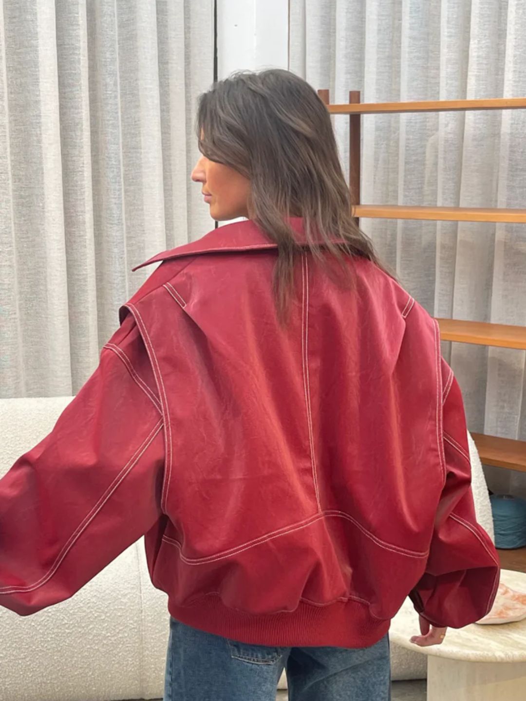 Lara PU Leather Jacket