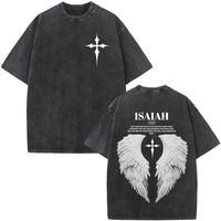 Isaiah cross and wings-Black
