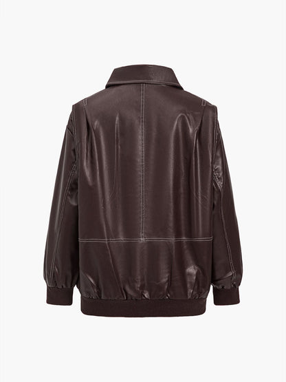 Sara PU Leather Jacket