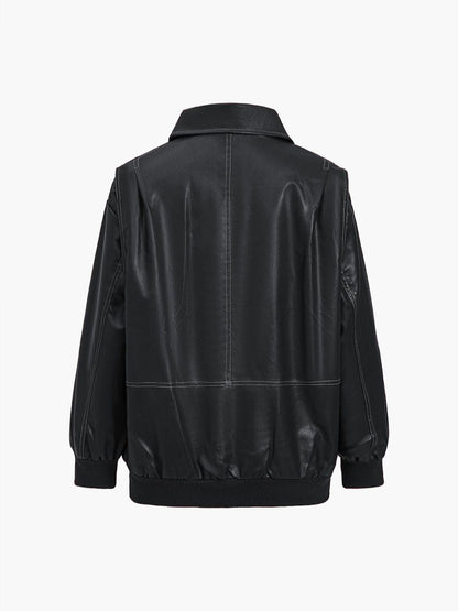 Sara PU Leather Jacket