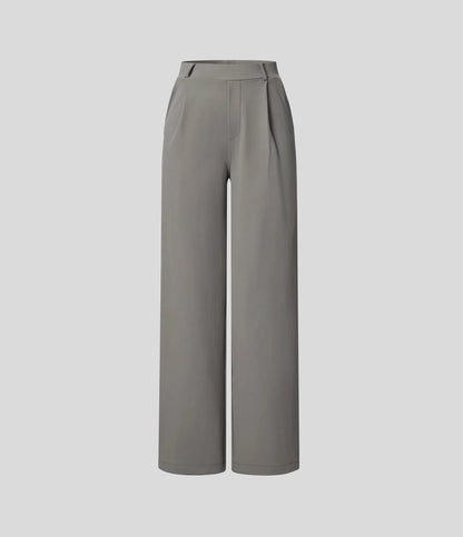 High Waisted Pocket Straight Leg Work Pants