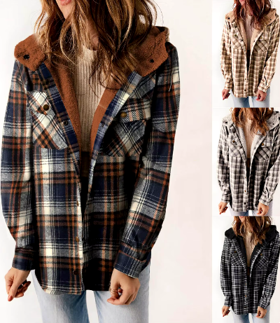 Laura's Plaid Fleece Lined Jacket